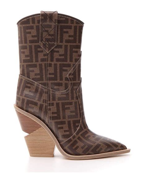 Fendi cowboy heel boots